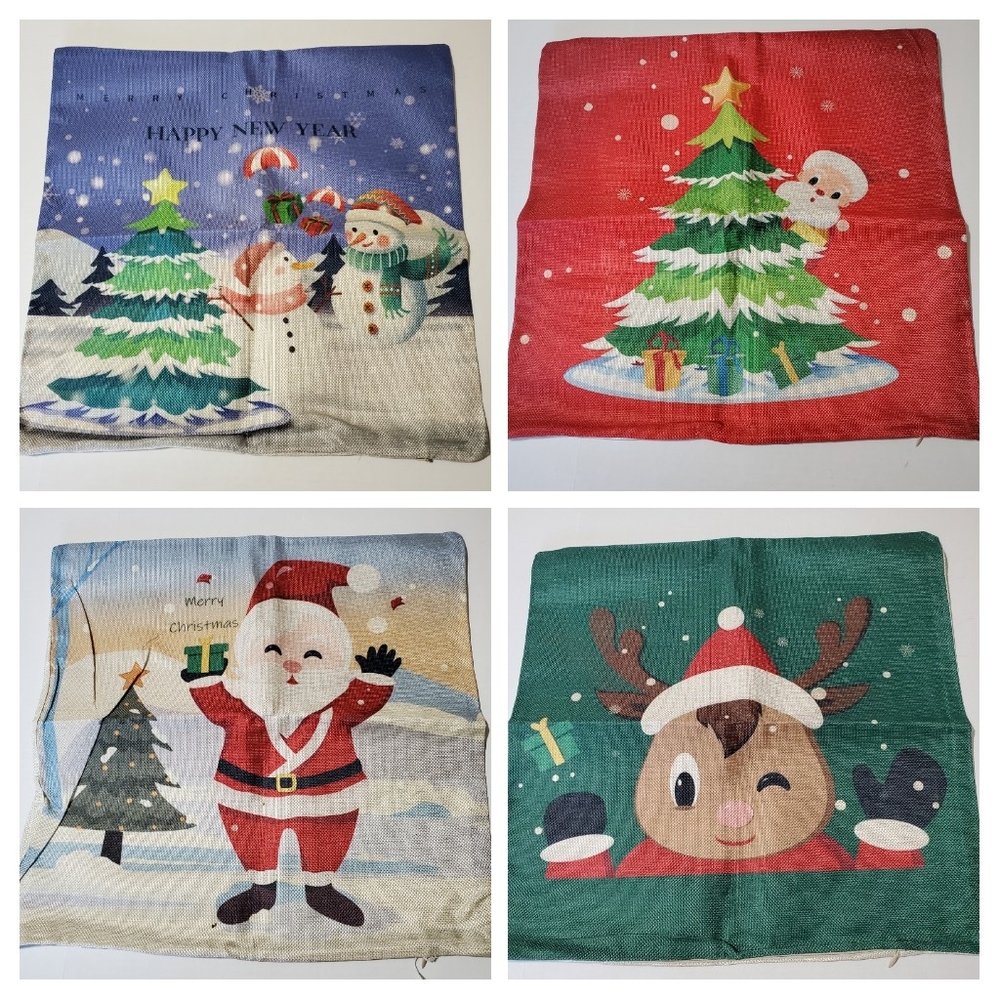 Christmas Throw Pillow Case Cover set of 4